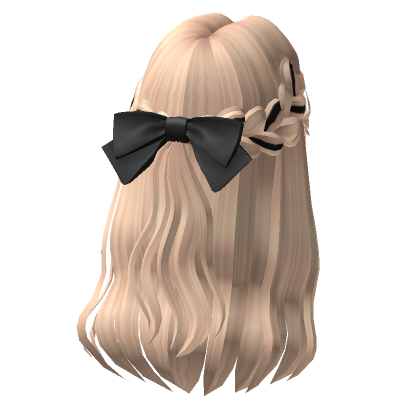 Soft Flowy Half Up Hair W Bow In Blonde Roblox
