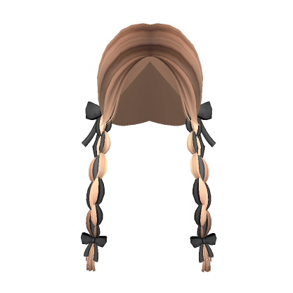 Dirty Blonde Braids W Black Ribbon Roblox