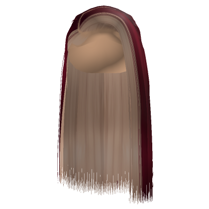 Red Side Part Silk Press W Blonde Skunk Stripe Roblox