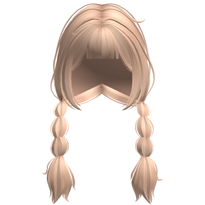 Short Messy Twin Braids W Bangs Blonde Roblox