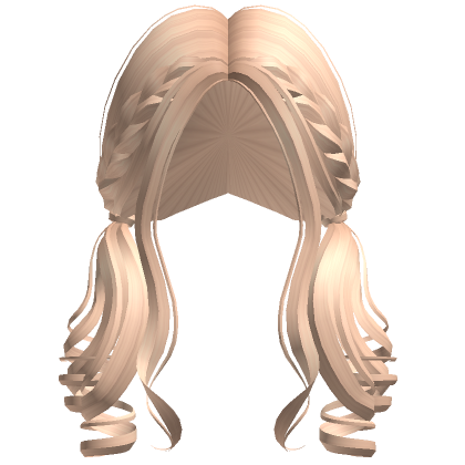 Preppy Braided Curly Low Pigtails In Blonde Roblox