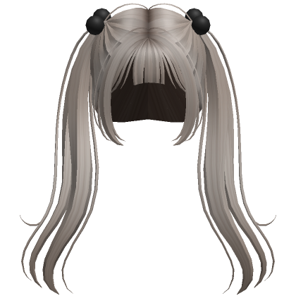 Ash Blonde Pigtails With Pom Poms Roblox