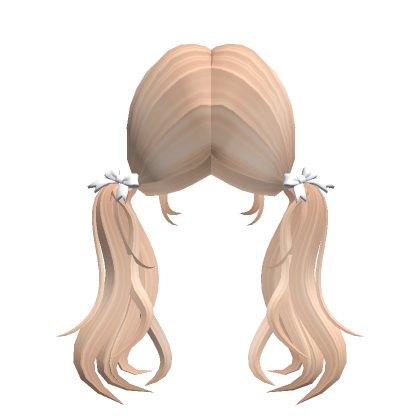 Messy Pigtails W Bows Hair Blonde Roblox