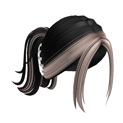 Two Tone Y2K Clipped Ponytail Black Blonde Roblox Item Rolimon S