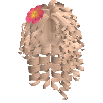 Summer Curly Hair With Flower Blonde Roblox
