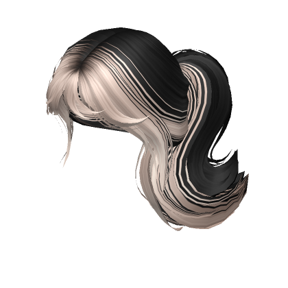 Two Tone Fluffy Ponytail In Black Blonde Roblox