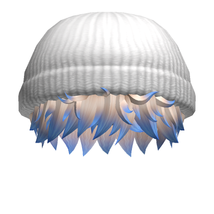 Blue Blonde Messy Boy Hair White Beanie Roblox