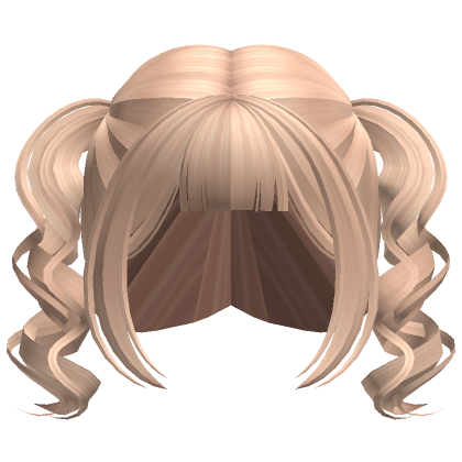 Short Curly Pigtails W Bangs Blonde Roblox