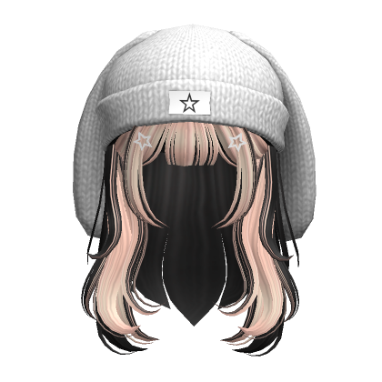 Two Tone Grunge Hair W Bunny Beanie In Blonde Roblox