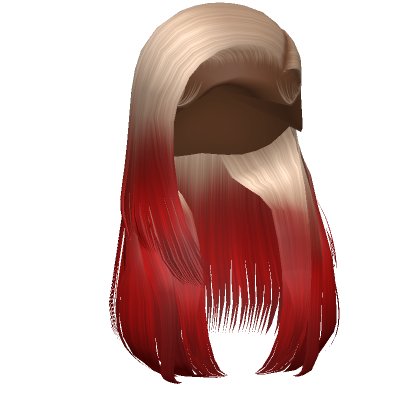 Layered Side Part In Blonde W Red Ombre Roblox