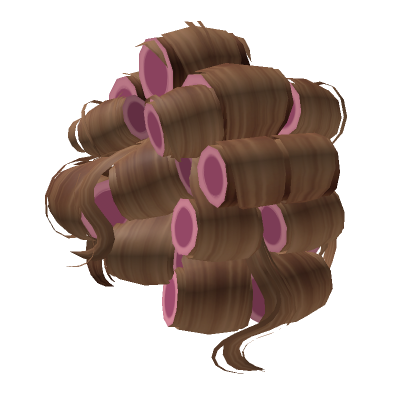 Huge Curlers Hairstyle In Brunette Pink Roblox