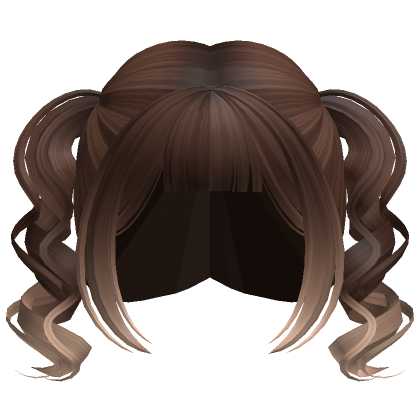 Short Curly Pigtails W Bangs Brown Blonde Roblox