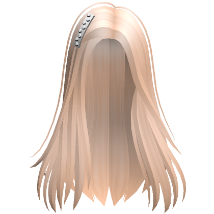 Straight Long Hairstyle With Hair Clip Blonde Roblox