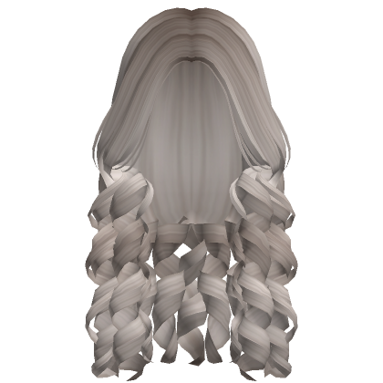 Long Styled Curly Preppy Girl Hair Ash Blonde Roblox