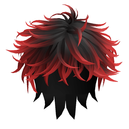 Spiky Messy Anime Hair Red Black Roblox