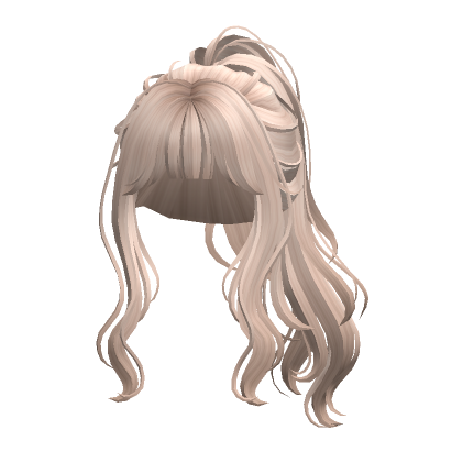 Wavy Ponytail Platinum Blonde Roblox