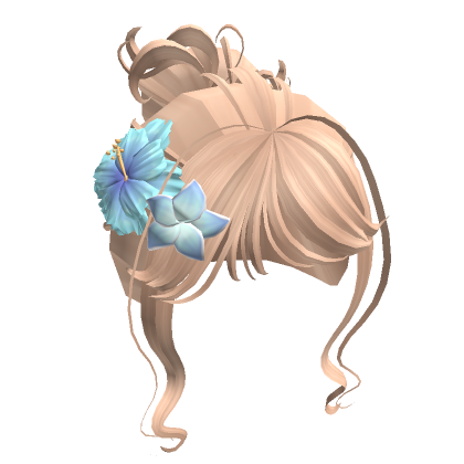Tropical Flower Messy Bun Blonde Roblox