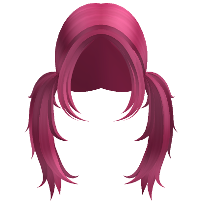 Long Low Scruffy Messy Pigtails Hot Pink Roblox