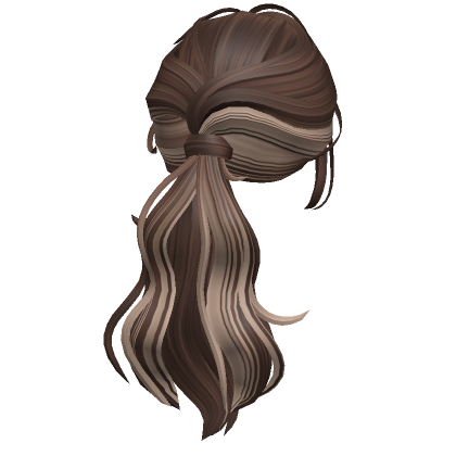 Two Tone Wavy Layered Ponytail Hair Brown Blonde Roblox