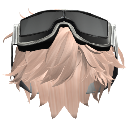 Swept Back Anime Hair W Goggles In Blonde Roblox