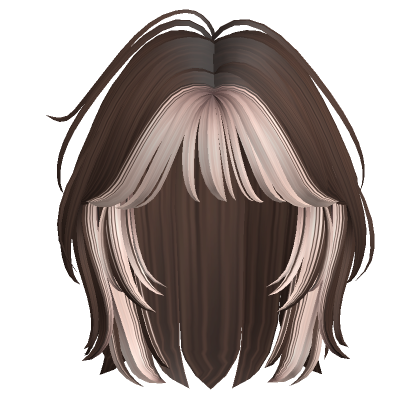 Two Tone Natural Straight Wolfcut Brown Blonde Roblox