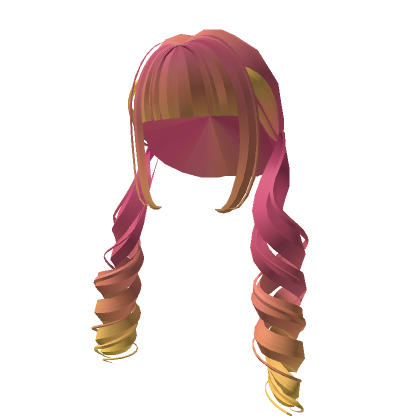 Curled Pigtails In Pink And Yellow Roblox Item Rolimon S