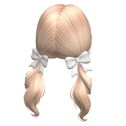 Soft Swirly Pigtails With Bow Blonde Roblox