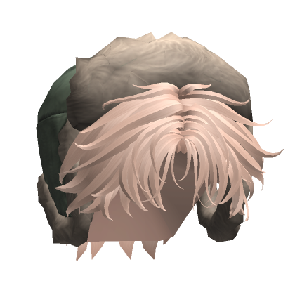 Messy Middle Part Hair W Green Ushanka In Blonde Roblox