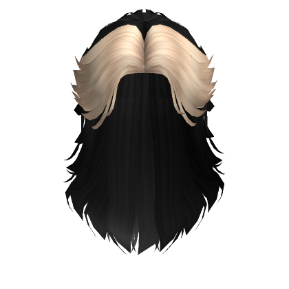 Long Messy Mullet In Black Blonde Roblox
