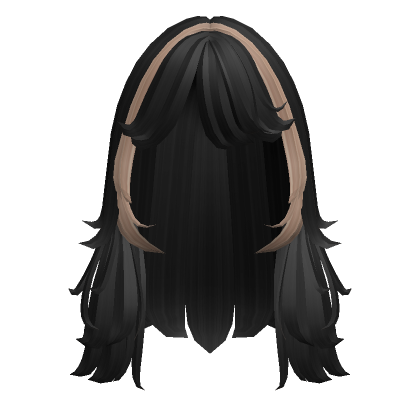 Wolfcut Wispy Bangs In Black With Blonde Roblox