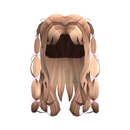 Dirty Blonde Pink Ribbon Bubble Braids Roblox