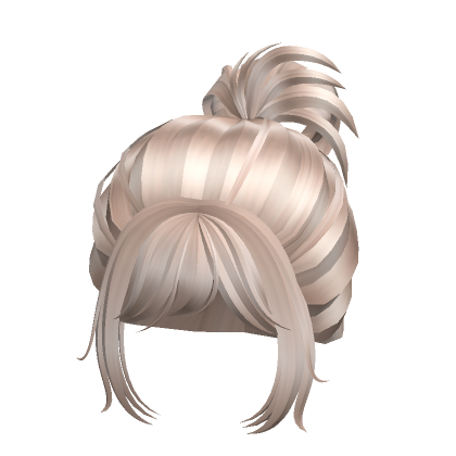 Cute Fluffy Loose Bun Hair Platinum Blonde Roblox