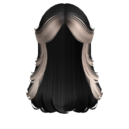 Layered Two Tone Curtain Bang In Black Blonde Roblox