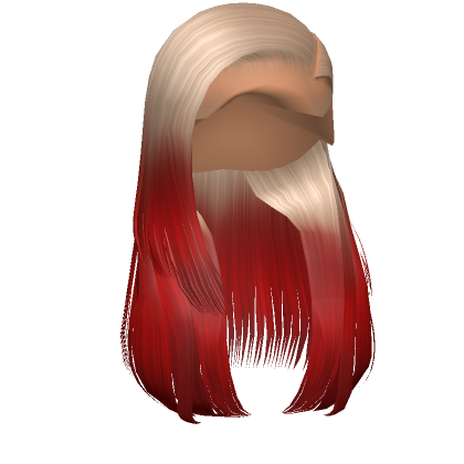 Layered Side Part In Blonde W Red Ombre Roblox