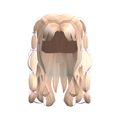Blonde Pink Ribbon Bubble Braids Roblox