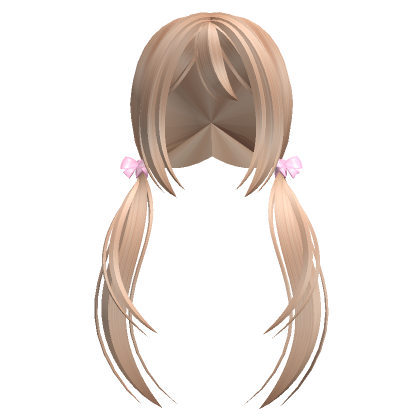 Blonde Harajuku Pigtails W Pink Bows Roblox