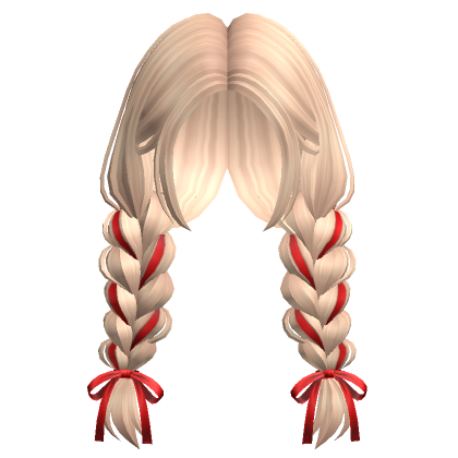 Low Messy Braids W Bow In Blonde Roblox