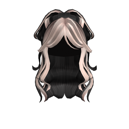 Two Tone Wavy Half Up Ponytail Black Blonde Roblox
