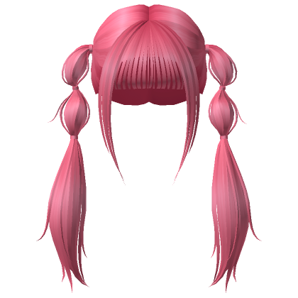Fluffy Bubble Pigtails Hot Pink Roblox