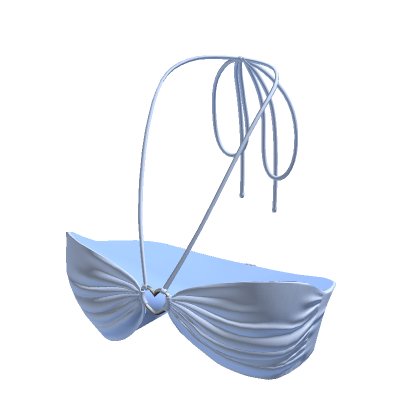Blue Halter Heart Summer Bikini Top Roblox