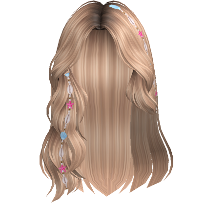 Beach Swept Wavy Hair W Shell Charms Blonde Roblox
