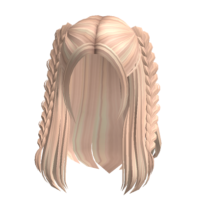 Half Up Braided Pigtails In Blonde Roblox