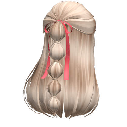 Preppy Half Up Bubble Braid W Ribbon In Blonde S Code Price Rblxtrade