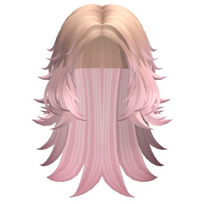 Fluffy Layered Wolfcut Blonde Pink Roblox