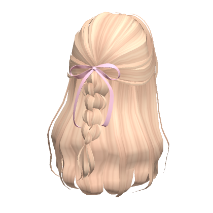 Wavy Braid Half Up Hair W Bow Blonde S Code Price RblxTrade