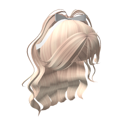 Curly Blonde Ponytail With Bow Roblox