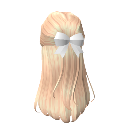 Classy Half Up Hair In Blonde Ribbon White Roblox