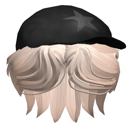 Parted Boy Hair W Y2K Cap In Platinum Blonde Roblox