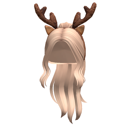 Christmas Ponytail Hair W Reindeer Ears Blonde Roblox