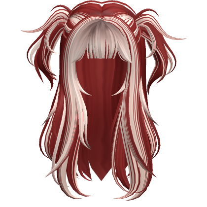 Two Tone Messy Pigtails Wolfcut Red Blonde Roblox